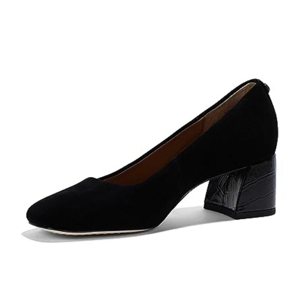 Donald Pliner Womens Aquarius Pump US 8 M Black Suede Slip On EUC